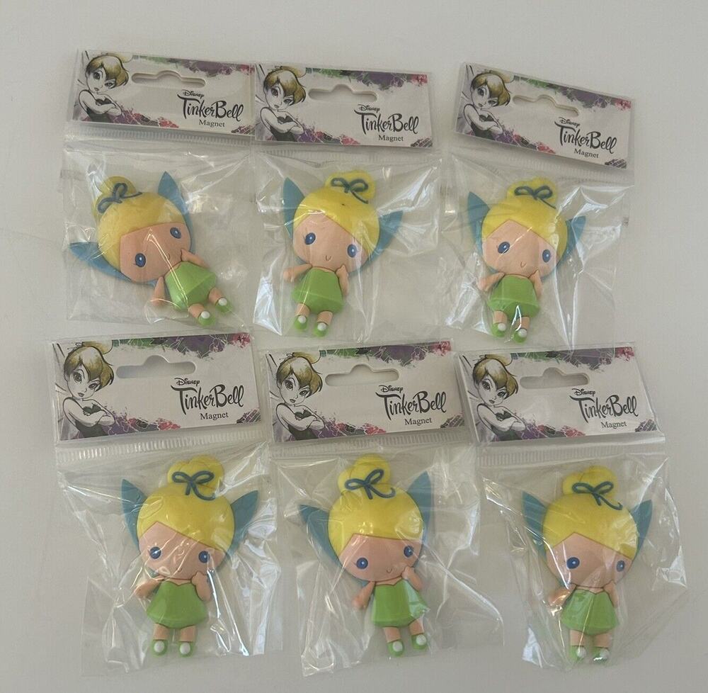 6 Disney Peter Pan's TinkerBell 3D Novelty Refrigerator Magnet Gift